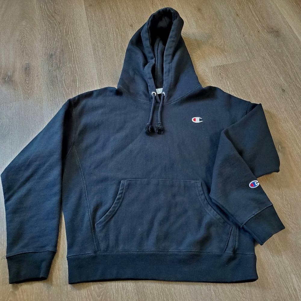 Champion Reverse Weave Pullover Hoodie Black Large